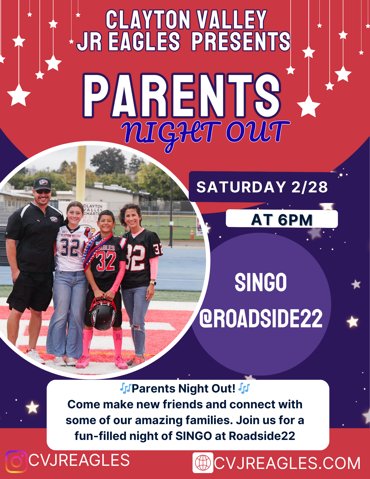 Red And Purple Playful Parents Night Out Flyer
